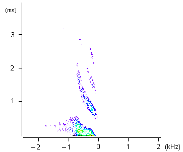 Intensity plot of the unsheared 2D echo map