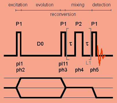 Spin diffusion pulse sequence with RFDR